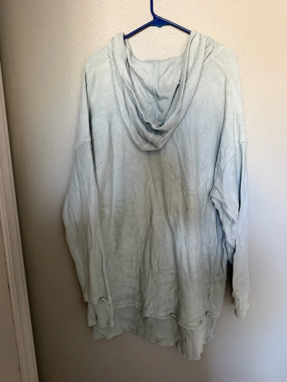 aerie Sage Green Ribbed Henley Hoodie - Picture 2 of 2